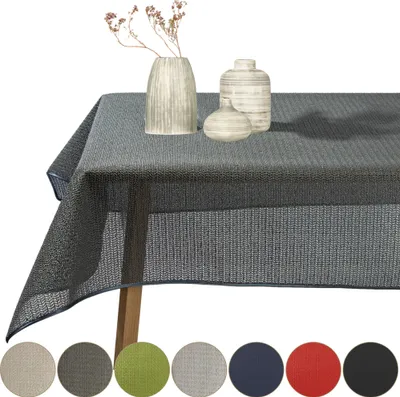 Produktbild von Gartentischdecke Schaum Rund Oval Eckig Tischdecke Schaumtischdecke abwischbar Garten Tischtuch wasserfest Dunkelgrau Eckig 130x220cm