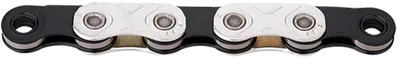 Produktbild von KMC X-Flat WAXED 12s Kette 126 links gewachst Flattop silber-schwarz