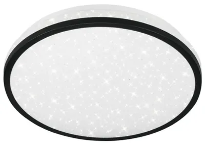 Productafbeelding van TELEFUNKEN TEPI LED plafondlamp voor badkamer, IP44 spatwaterdicht, sterrenmotief, bewegingsmelder, schemersensor, zwart, 28 x 7 cm