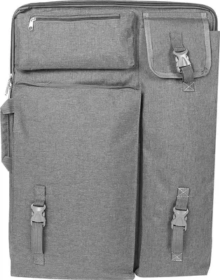 Image de Grand sac de transport multifonctionnel 4K étanche pour planche à dessin pour les artistes (gris)