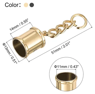Produktbild von Quaste Kordel Endkappe mit Schraube 18Stk. 0,51"/13mm Kleber Gold/ dunkelgrau