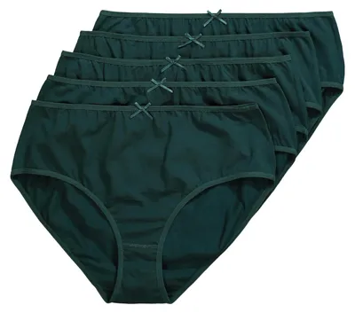 Immagine prodotto di Ulla Popken: slip midi per donna, taglie forti, confezione da 5, tinta unita
