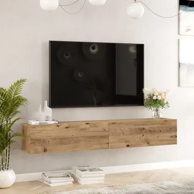 Image de Table de télévision 'Lapinlahti' 180 x 31,5 x 29,5 cm chêne rustique