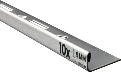 Produktbild von 10x L-Profil Edelstahlschiene Fliesenschiene Fliesenprofil L250cm 9mm gebürstet