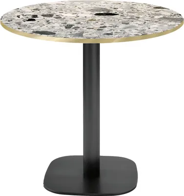 Produktbild von Runder Tisch Ø 70 cm – Rundes Terrazzo-Cepp-Modell mit Messingkanten