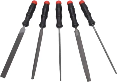 Produktbild von Würth Werkstatt-Feilen-Satz, 5 teilig, je 1x flachstumpf, halbrund, rund, dreikant und vierkant, Profi Qualität