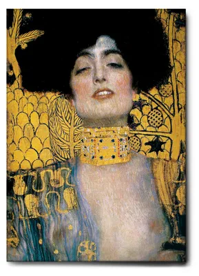 Produktbild von Giallobus - Nahaufnahme von Judith - Gustav Klimt - 70L x 100W cm - Bild - Leinwand mit Standardrahmen