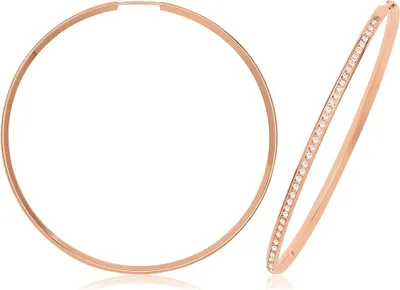 Image de Boucles d'Oreilles Femme Or Rose 375/1000 - 50mm; TRS369249KRMM50