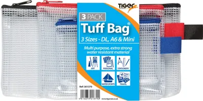 Immagine prodotto di Cartoleria Tiger - Astuccio per matite 3 pezzi - Materiale a rete SG19168 (taglia unica) (trasparente)