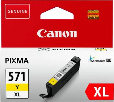 Zdjęcie produktu dla Canon CLI-571Y XL, Wysoka (XL) wydajność, Żółty, Tusz na bazie pigmentu, 11 ml, 715 stron(y)