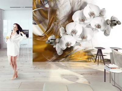 Produktbild von Vlies Fototapete 350x256 cm Tapeten Wandtapete XXL Abstrakt Blumen Orchidee b-A-0218-a-c