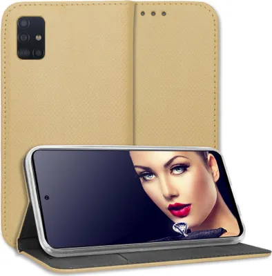 Produktbild von Bookstyle Schutzhülle Klapphülle Schutztasche Etui Cover für Samsung Galaxy A51 (A515, 6.5'') - Gold