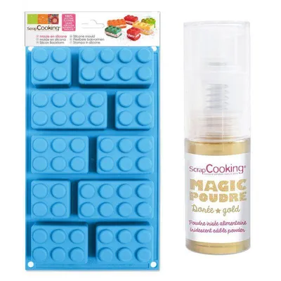 Produktbild von Silicon Backform ScrapCooking Lego + Golden-Lebensmittelpulver