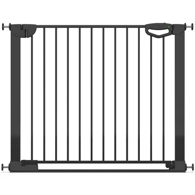 Produktbild von GEUTHER Easylock Flat Step Treppen- & Türschutzgitter | Schwarz | 97–104 cm | Ohne Bohren | Flacher Trittbalken | Auto-Close | DIN EN 1930:2011