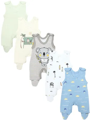 Produktbild von TupTam Baby Unisex Strampler mit Aufdruck Spruch 5er Pack, Farbe: Surferboys, Größe: 80