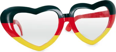 Produktbild von XXL Deutschland Fan Brille 23 cm breit mit Herzen EM Europameisterschaft Fußball