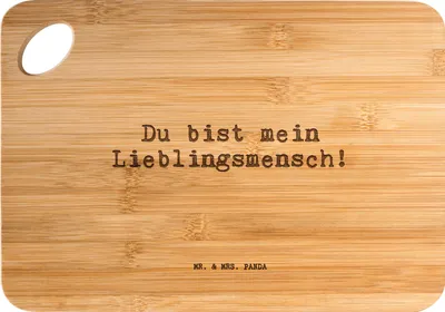 Produktbild von Mr. & Mrs. Panda Schneidebrett Du bist mein Lieblingsmensch! - Transparent - Geschenk, snackbrett, Liebster Mensch, Holzbrett, Liebling, Brett, Sprüche, Lieblings