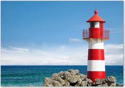 Produktbild von Tulup® Leinwandbild - 100x70 cm - Wandkunst - Drucke auf Leinwand - Leinwanddruck  - Landschaften - Rot - Leuchtturm