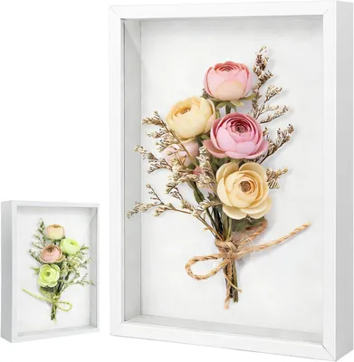 Produktbild von 3D Bilderrahmen 21 x 30 cm, Tiefe 3 cm, weißes MDF, für Wanddekoration