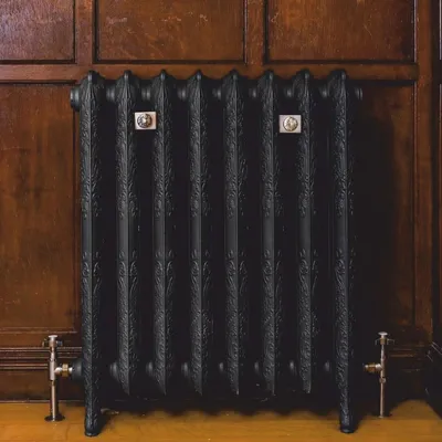 Image de Radiateur en fonte Casa Padrino de style baroque, noir / bronze, 64 cm - Chauffage vintage