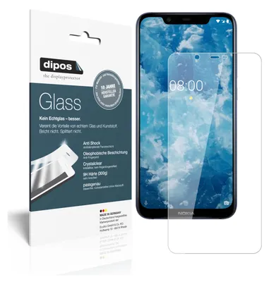 Produktbild von 2x Schutzfolie für Nokia 8.1 - Anti-Shock 9H Folie dipos Glass Kunststoffglas