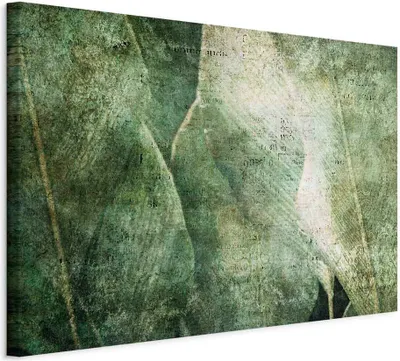 Produktbild von Italienischer Leinwand Leinwandbild - Green Revolution (1 Part) Wide 120x80 cm Blätter f-C-0474-b-a