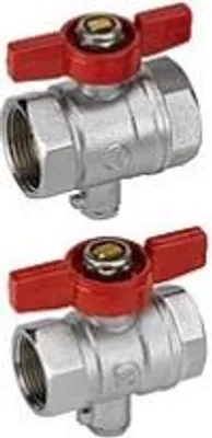 Zdjęcie produktu dla Kugelhahn mit Flügelgriff mit fester Überwurfmutter und Messsondenanschluss 3/4" x 3/4" 61 mm Wassergeräte