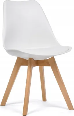 Produktbild von NEW HOME Skandinavischer Stuhl Dublin weiß mit Kissen - Moderner Stuhl für Esszimmer - Bequemer Küchenstuhl, Esszimmerstuhl - Esszimmermöbel