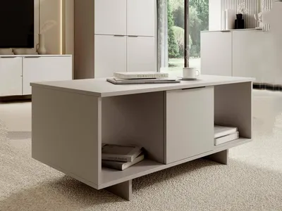 Image de Rhos - Table basse, 100x55x55h cm Beige, 3 compartiments
