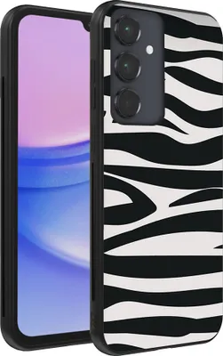 Image de Housse de téléphone portable adaptée au Samsung Galaxy A15 avec impression zèbre - TPU Back Cover Case Zebradesign - Noir Blanc