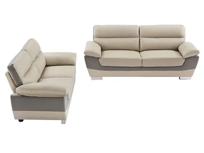 Produktbild von Couchgarnitur Leder 3+2 FRANCESCA - Grau & Anthrazit