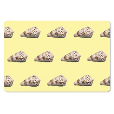 Produktbild von MuchoWow® Schreibtischunterlage Muscheln - Muster - Gelb 60x40 cm - XXL Mauspad - Großes Mauspad