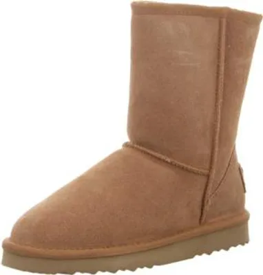 A single brown boot is shown against a white background.