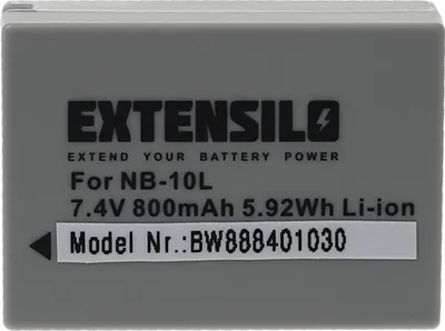 Produktbild von EXTENSILO Akku kompatibel mit Canon PowerShot G1 X, SX40 HS Kamera (800 mAh, 7,4 V, Li-Ion)