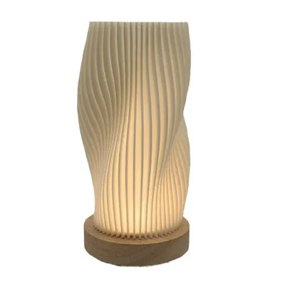 Produktbild von Mini Nachttischlampe im Vintage-Stil, kleine originelle Tischlampe für Schlafzimmer, Nachttischlampe mit Streifenmuster