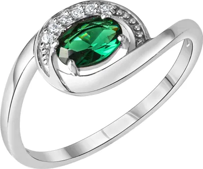 Produktbild von V Ring 925/- Sterling Silber 062 (19,7) synth.Smaragd grün 274270252