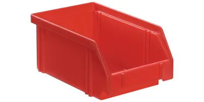 Produktbild von LA KA PE Sichtlagerkasten Größe 4 rot Länge 160 / 140 x Breite 105 x Höhe 75mm aus Polystyrol stapelbar - LK4