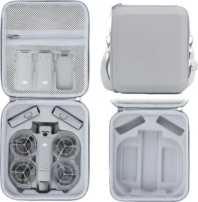 Immagine prodotto di ZELURXX Custodia da trasporto portatile per drone DJI Neo2, borsa rigida in PU, resistente agli urti e idrorepellente, grigia, EVA, universale, unisex