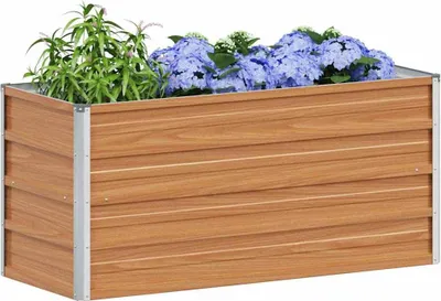 Produktbild von (Design 2026） Hochbeet Hellbraun 100 x 40 x 45cm Verzinkter Stahl - Beete HOMMIE 882266 - Beete