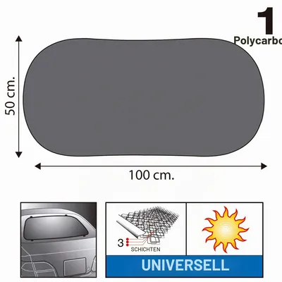 Immagine prodotto di Protezione solare del lunotto posteriore 50 x 100 cm nero