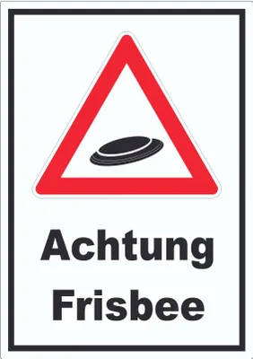 Produktbild von Achtung Frisbee Aufkleber A9 (37x52mm)