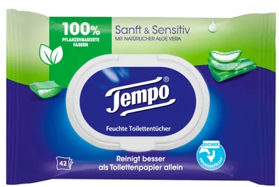 Produktbild von Tempo vochtige toiletdoekjes Zacht & Gevoelig 42 stuks