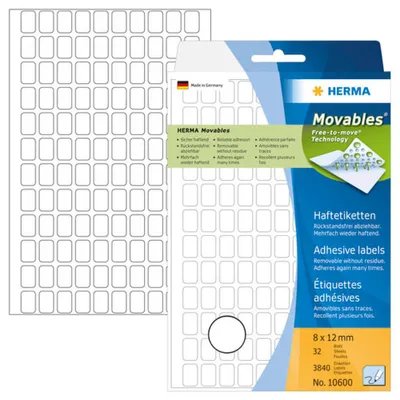 Produktbild von 3.840 HERMA Movables Etiketten 10600 weiß