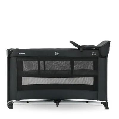 Produktbild von DERYAN Luxe Campingbett - Inklusive Transporttasche - Inklusive Wickelauflage - Inklusive Bodenverstellung - Schwarz