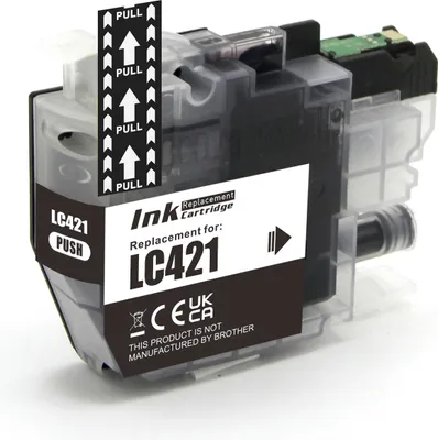 Produktbild von TECHTEK Tinte Ersetzt LC-421 (LC421BK) Kompatibel mit [Brother] DCP-J 1050 DW, DCP-J 1140 DW, DCP-J 1800 DW, MFC-J 1010 DW