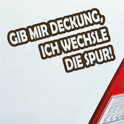 Produktbild von Auto Aufkleber Gib mir Deckung, ich wechsle die Spur! Motorrad 15x8,5 cm Braun Sticker Heckscheibenaufkleber