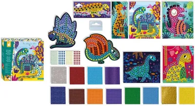 Immagine prodotto di Janod mosaico dinosauro set artigianale - Hobby creativo per bambini
