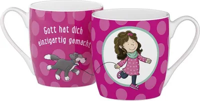 Produktbild von Emmi Tasse für Kinder mit fröhlichem Gute-Laune-Motiv und 280 ml Fassungsvermögen