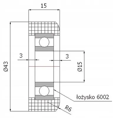 Produktbild von Zabi Polyamidrolle R-43/15 für Torwagen 43mm