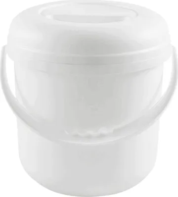 Produktbild von Runder Eimer mit Deckel, weiß - 10 Liter | Eimer (1 Eimer)